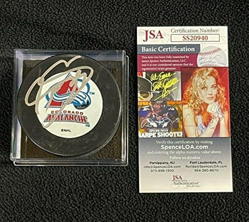 Joe Sakiç Colorado Avalanche Açılış Sezonu Sınırlı Diski İmzaladı JSA COA İmzalı NHL Diskleri
