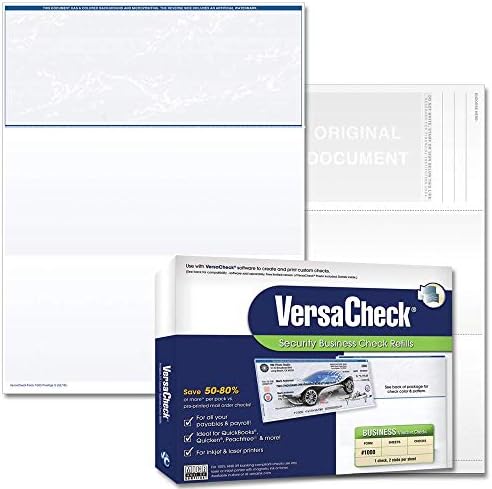 VersaCheck Güvenli Form 1000-Üstte Boş iş Kuponu - Blue Prestige S-500 Kağıtlar
