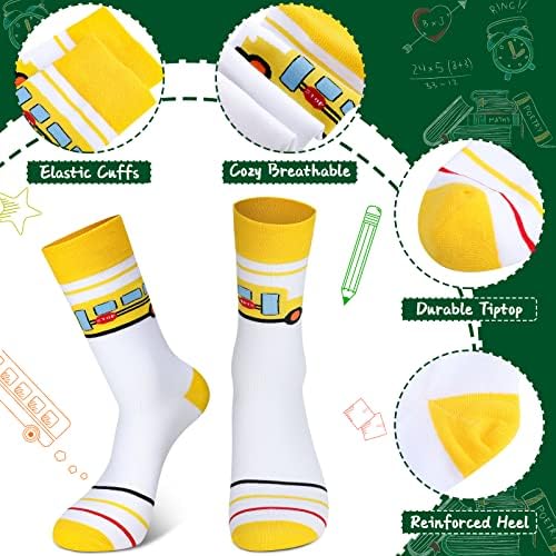 Hotop 6 Pairs Komik Ekip Çorap Öğretmen Öğrenci Okula Dönüş Çorap Hafif Yumuşak Öğretmen Takdir Hediye Çorap Yetişkin