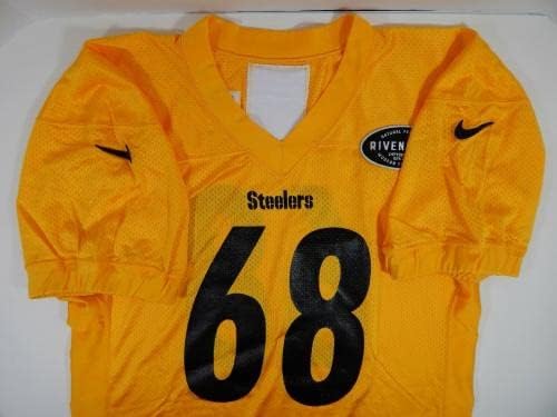 2019 Pittsburgh Steelers 68 Oyunu Verilen Sarı Futbol Antrenman Forması 871-İmzasız NFL Oyun Kullanılmış Formalar