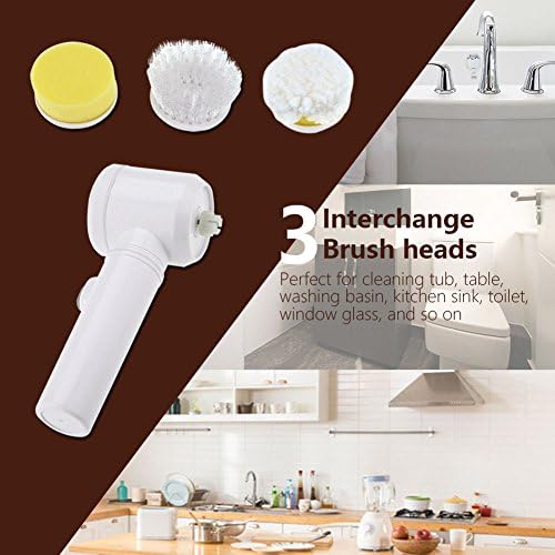 Güç Scrubber, Akülü Akülü Elektrikli Sihirli Scrubber Temizleme Fırçası ile 3 Kavşak Fırça Kafaları için Mutfak banyo