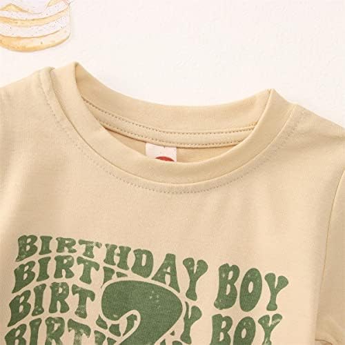Toddler Bebek 2nd Doğum Günü Çocuk T-Shirt Sevimli 2 Yaşındaki Doğum Günü Baskılı Gömlek Casual Kısa Kollu İkinci