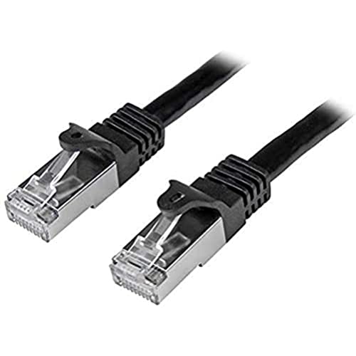 StarTech.com Kategori 6 LAN Kablosu 5m Siyah Kırılma Önleyici RJ45 Konnektör S / FTP (Çift Korumalı Bükümlü Çift)