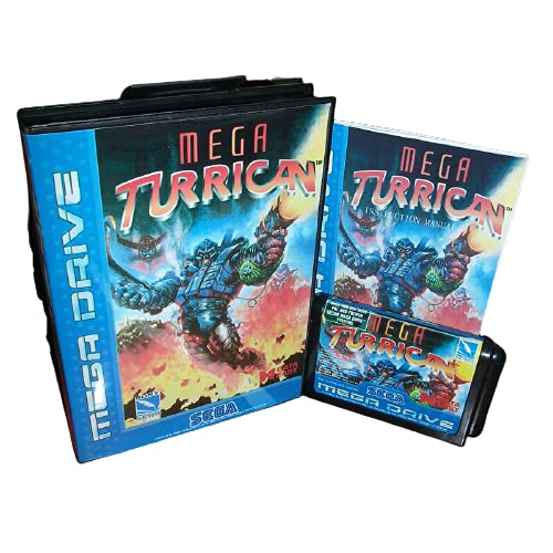 Aditi Mega Turrican AB Kapak ile Kutu ve Manuel Genesis Sega Megadrive Video Oyun Konsolu 16 bitlik MD Kartı (ABD,