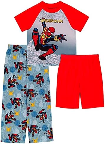 Marvel Erkek Örümcek Adam Pijama Takımı, 3 Parça Entegre, Beden