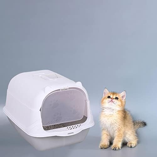 Kapşonlu kedi kum kabı Kapalı Lazımlık Tuvalet Pet çöp tepsisi Kapalı Kediler Hamster, Mavi (Renk: Gri)