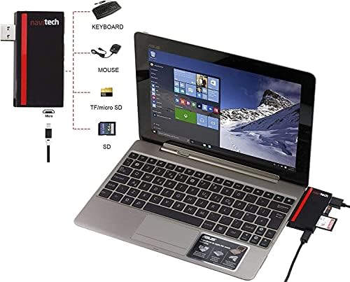 Navitech 2 in 1 Dizüstü/Tablet USB 3.0/2.0 HUB Adaptörü/Mikro USB Girişi ile SD/Mikro USB Kart Okuyucu LG Gram ile
