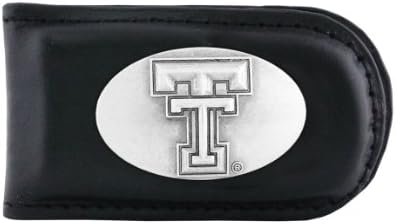 NCAA Texas Tech Kırmızı Akıncılar Zep-Pro Deri Mıknatıs Concho Para Klipsi (Siyah)