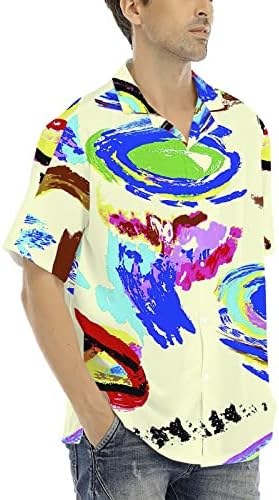 2023 Yeni Erkek Baskılı Gömlek Kısa Kollu Düğme Aşağı Plaj Gömlek Gömlek Adam için Sevgililer Günü Gömlek