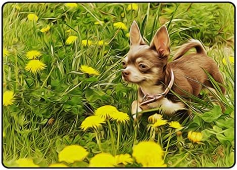 Emekleme Kapalı halı oyun matı Chihuahua Köpek Çiçek Alan Oturma Odası Yatak Odası için Eğitim Kreş Zemin Mat Alan