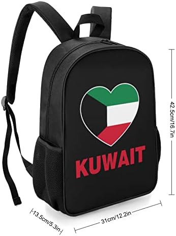Kuveyt Kalp Unisex Sırt Çantası Hafif Sırt Çantası Moda omuzdan askili çanta Su şişesi cepli