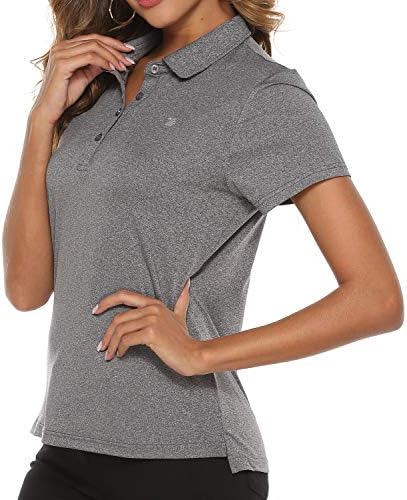 TBMPOY kadın Golf Polo T Shirt Hafif Nem Esneklik Kısa Kollu Gömlek Hızlı Kuru 4 Düğmeli