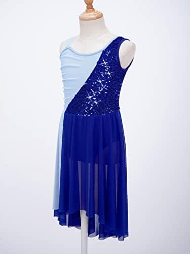 Loloda Çocuklar Kolsuz Bale Lirik Elbise Dans Yarışması Kostüm Kızlar Glitter Leotard Örgü Tül Maxi Elbise