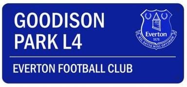Everton FC Goodison Yolu Sokak Tabelası