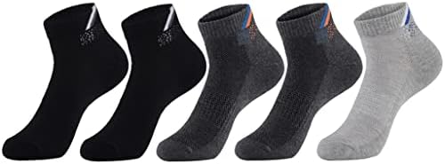 WENLII 5 Pairs erkek Koşu Çorap Açık Spor Pamuk Çizgili Sıkıştırma Siyah Seyahat Çorap (Renk: D, Boyutu: 1)