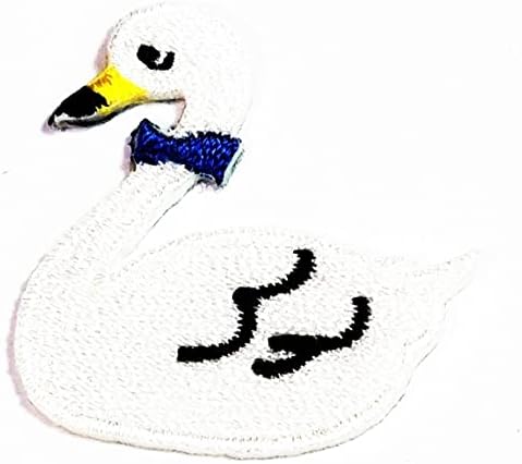 Kleenplus 2 adet. Mini Sevimli Ördek İşlemeli Demir on Yama dikmek Moda Sanat Beyaz Ördek Karikatür Etiket Yamalar