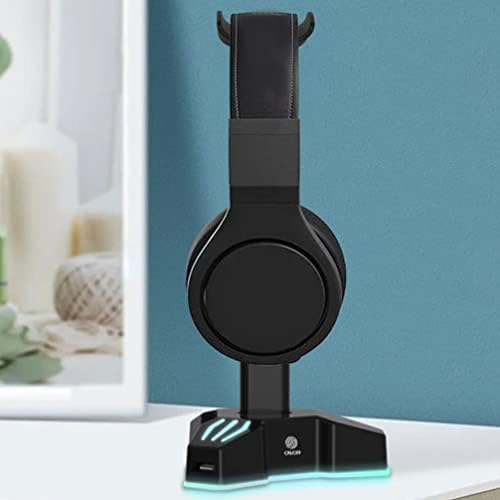 Angoily Masa Kulaklık Tutucu RGB Kulaklık Standı Masası oyun kulaklığı Tutucu Askı Raf Raf USB Şarj Portları ile Oyun