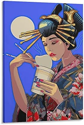 Japon Duvar Sanatı Japon Geyşa Boyama Posteri Odası Estetik Posteri Tuval Duvar Sanatı Baskılar Duvar Dekor Odası