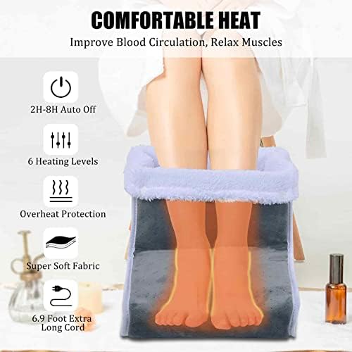 ZJTY elektrikli ısıtmalı ayak ısıtıcı, 6 sıcaklık ayarlı ısıtma yastığı ayak ısıtıcı, süper yumuşak astarlı, makinede