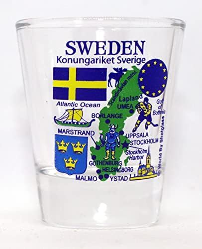 İsveç AB Serisi Simgesel Yapılar ve Simgeler Shot Glass