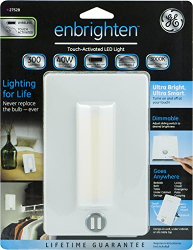 GE Enbrighten taşınabilir LED dokunmatik ışık, 3 adet tepsi, 300 Lümen, 40 W ampul eşdeğeri, Kablosuz, Kısılabilir,