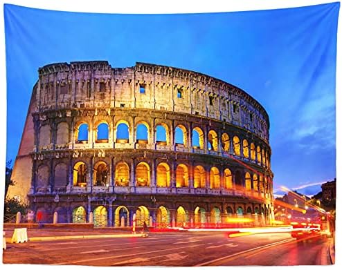 Loccor 5x3ft Kumaş Roma Colosseum İtalya Zemin Antik Roma Coliseum Gece Avrupa Landmark Fotoğraf Arka Plan İtalyan