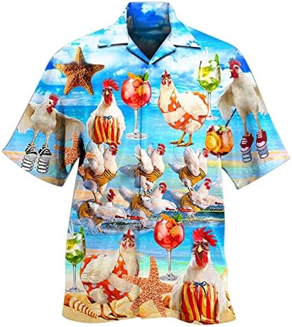 Bmısegm Yaz Erkek T Shirt erkek İlkbahar / Yaz Moda Rahat Spor Parti Plaj Gevşek Baskı Kısa Kollu Gömlek Kollu