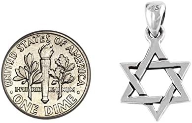 AJDesign David Yıldızı Kolye Kolye 925 Ayar Gümüş Yahudi Takı Erkekler Kadınlar için Dini