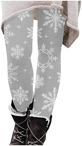 Bayan Noel Tayt Yumuşak Rahat Fırçalanmış Tayt Kardan Adam Tayt Pantolon Yüksek Belli Egzersiz Rahat Parti Pantolon