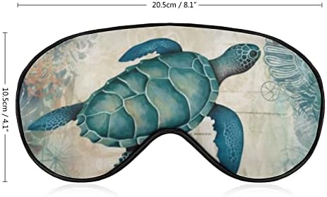 Uyku Göz Maskeleri, Deniz Kaplumbağası Uyku Göz Maskesi ve Körü Körüne Elastik Kayış / Kafa Bandı Kadın Erkek Uyku