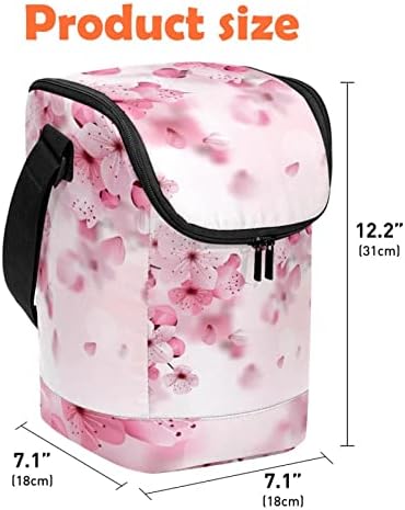 Hafif Büyük öğle yemeği çantası Pembe Kiraz Sakura Yeniden Kullanılabilir yemek kabı Kadınlar Erkekler için