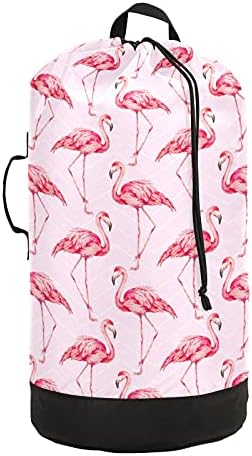 Flamingo Çamaşır Torbası Omuz Askılı ve Kulplu Ağır Hizmet Tipi Çamaşır Sırt Çantası İpli Kapaklı Seyahat çamaşır