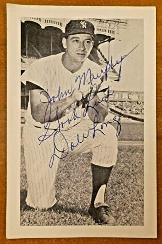 Dale Long NY Yankees İmzalı 3.5 x 5.5 Beyzbol Fotoğraf Sayfası - İmzalı MLB Fotoğrafları