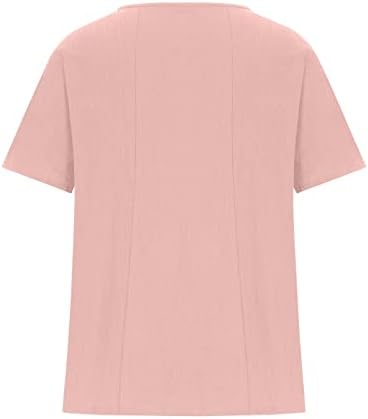 Crewneck Keten Bluzlar Kızlar için Kısa Kollu Papatya Çiçek Grafik Artı Boyutu Brunch Üst Tişörtleri Bayan Kİ