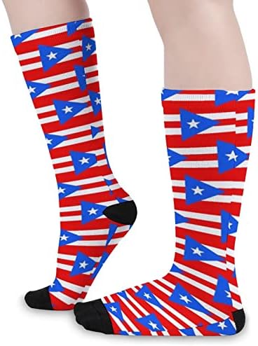 WEEDKEYCAT Porto Riko Bayrağı Ekip Çorap Yenilik Komik Baskı Grafik Rahat Orta Kalınlıkta İlkbahar Sonbahar ve Kış