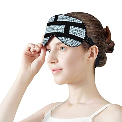 Bilgisayar Klavye Uyku Maskesi Gece Kapağı Göz Kadınlar Erkekler için Blok ışık Uçak Seyahat Şekerleme Ayarlanabilir