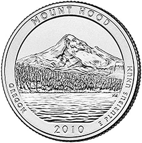 2010 P & D Saten Kaplama Hood Dağı Oregon Ulusal Ormanı NP Çeyrek Seçim Dolaşımsız ABD Nane 2 Para Seti