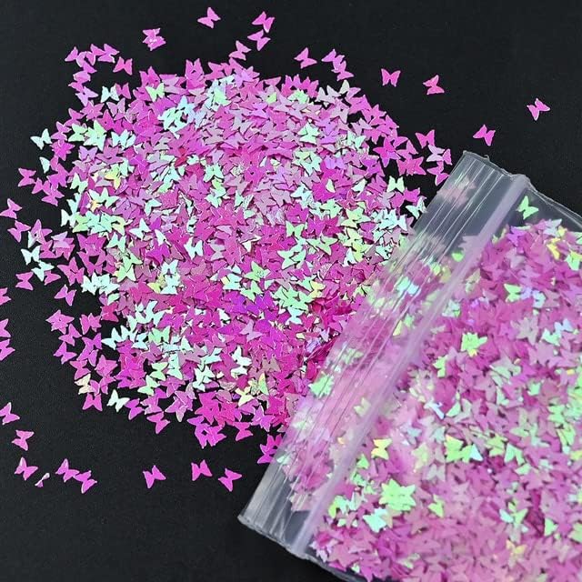 50 g/torba Kelebek Çiçekler Tırnak Pul Tırnak Sanat Tasarım Dekorasyon Aksesuarları Lazer Pul DIY El Sanatları, Tırnak