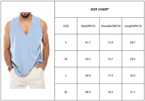 utcoco erkek Pamuk Keten Tankı Üstleri Düz Renk V Yaka Kesilmiş Tee Yaz Plaj Kolsuz Gömlek Erkekler için (XL, Siyah)
