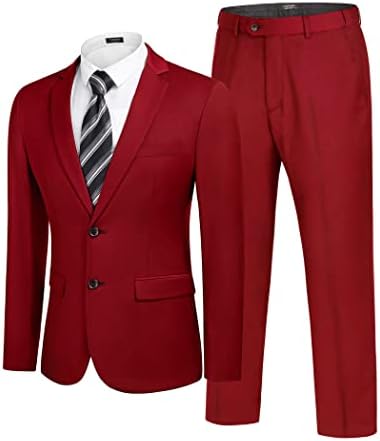 COOFANDY erkek 2 Parça Takım Elbise Klasik Fit 2 Düğme Takım Elbise Smokin Ceket Blazer Düğün İş Yemeği Balo
