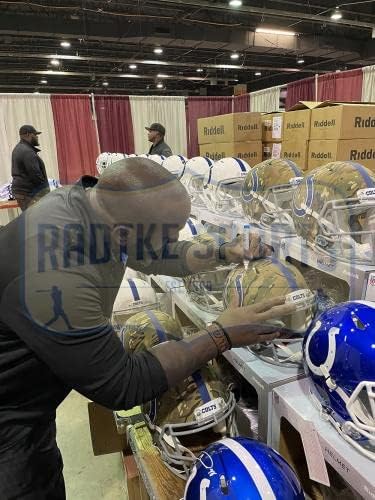 Robert Mathis İmzalı Indianapolis Colts Speed Otantik Camo NFL Kaskı - İmzalı NFL Kaskları