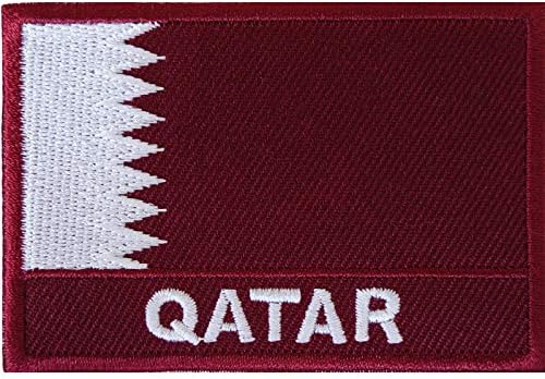 Katar Bayrağı Demir On Patch Giysi Dikmek Orta Doğu Doha Arap İşlemeli Rozeti