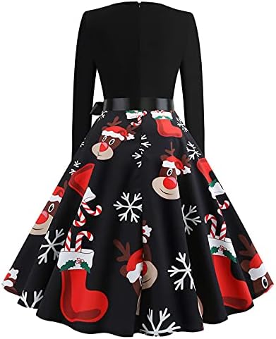 lcepcy Vintage Elbise Kadınlar için Kış Noel Artı Boyutu Uzun Kollu Patchwork Parti Elbiseler Kapüşonlu Pelerin Cosplay