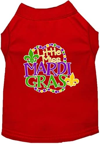 Bayan Mardi Gras Serigrafi Mardi Gras Köpek Gömlek Kırmızı XS