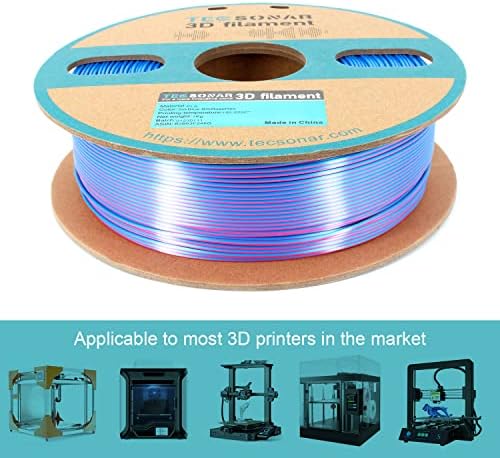 TECSONAR İpek Çift Renk PLA Filament Koekstrüzyon Filament Renkli 3D Yazıcı Filament 1 kg Dikromatik Filament 1.75