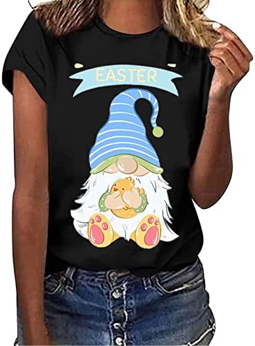 MIASHUI pamuklu uzun kollu tişört T Shirt Kadınlar için Kadın Rahat Mutlu Paskalya Baskılı kısa kollu t Gömlek Bayan