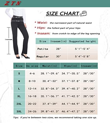 ZTN kadın Sıkı takım elbise pantalonları 4 Cepli Pull-on Düz Bacak Pantolon Artı Boyutu İş İş Rahat