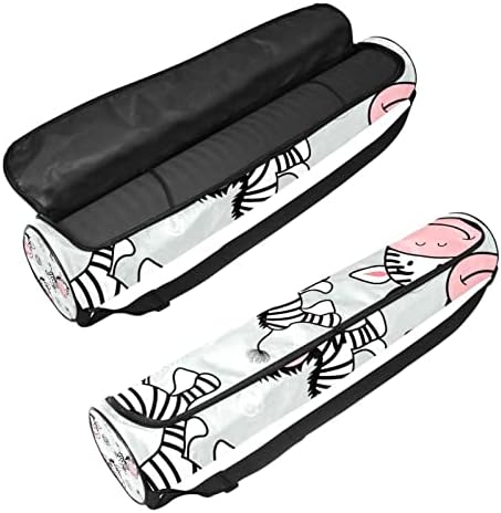 RATGDN Yoga Mat Çantası, Sevimli Zebra egzersiz Yoga matı Taşıyıcı Tam Zip Yoga Mat Taşıma Çantası Ayarlanabilir Kayış