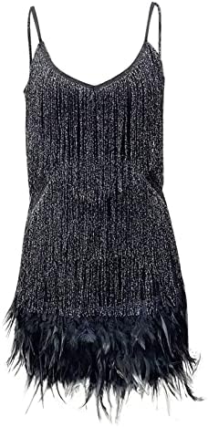 TWGONE Elbiseler Kadınlar için 2023 Seksi Saçak Glitter Spagetti Sapanlar Bodycon Seksi Kulübü Gece Parti Balo Elbise