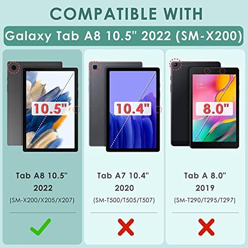 Samsung Galaxy Tab A8 10.5 inç Kılıf, Ultra İnce Çok Açılı Ayraç Uyandırma/Uyku Fonksiyonlu Tam Gövde Kılıfı, Samsung